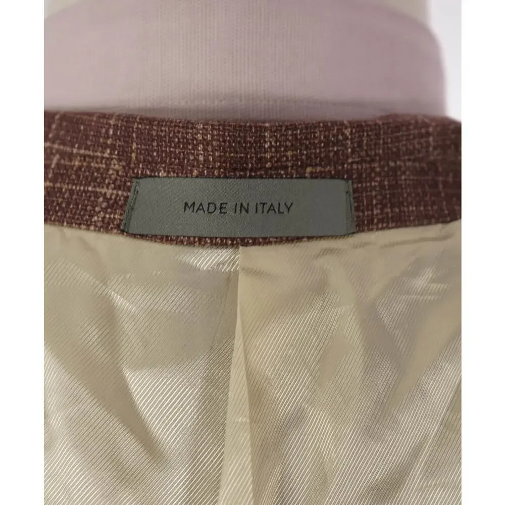 $2,195 CORNELIANI - Brick Red *PURE SILK* Blazer - 44R